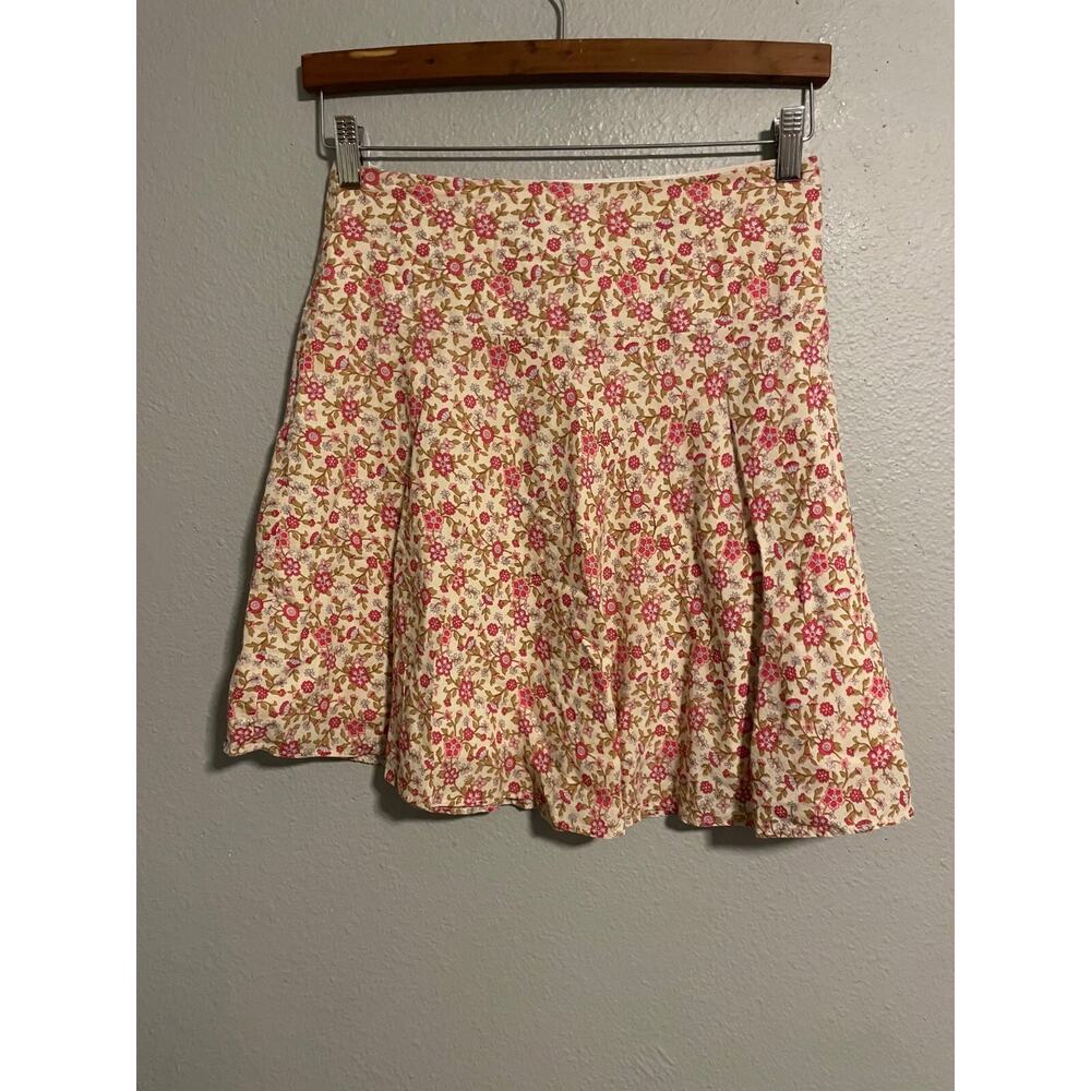 Vintage No Appt Necessary Women Skirt XS Pink Floral Knee Length Cottagecore 90s